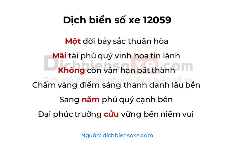 Dịch thơ biển số 12059