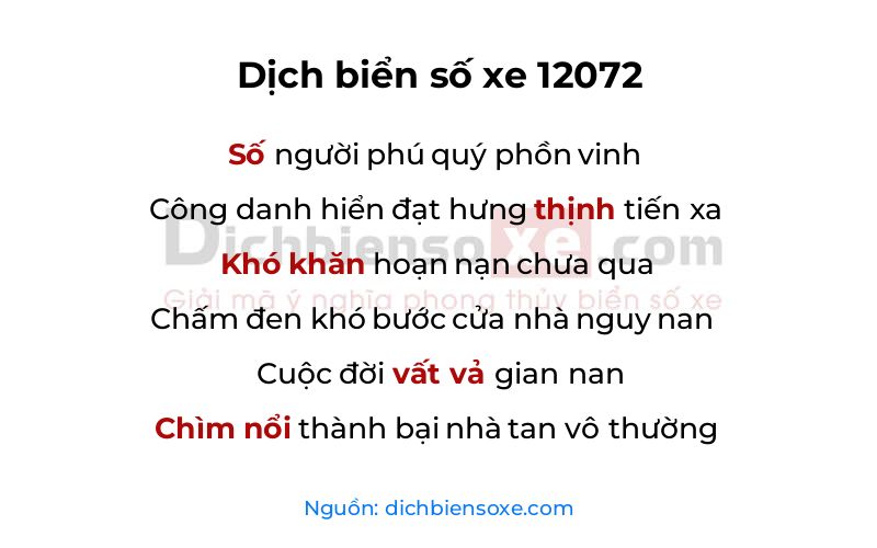 Dịch thơ biển số 12072