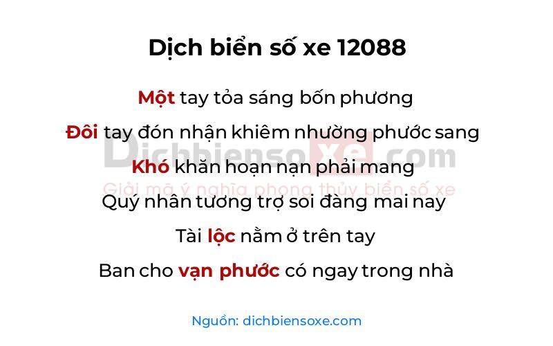 Dịch thơ biển số 12088
