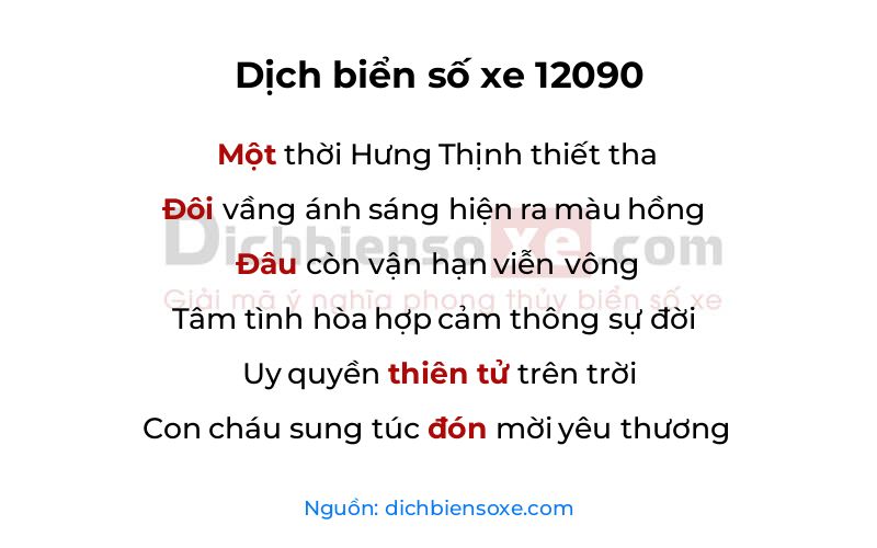 Dịch thơ biển số 12090