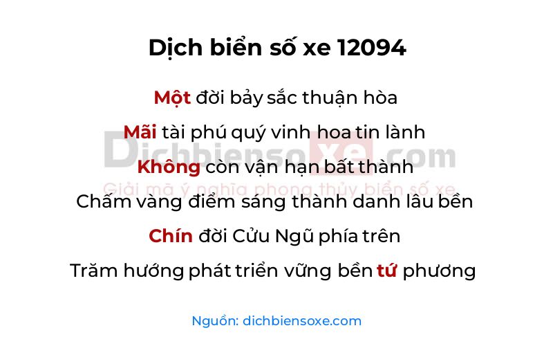 Dịch thơ biển số 12094
