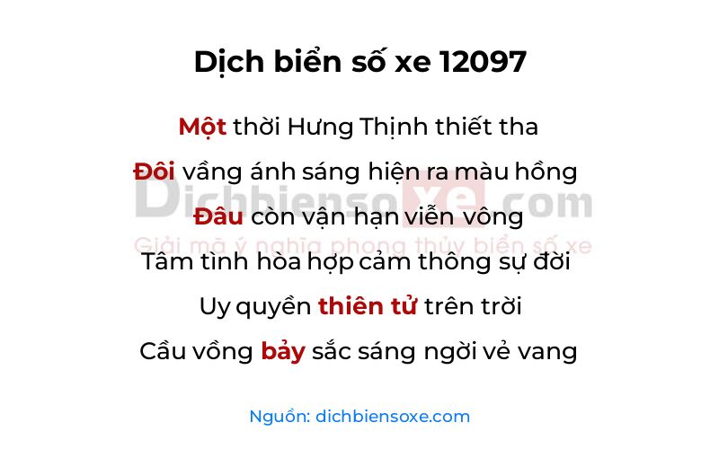 Dịch thơ biển số 12097
