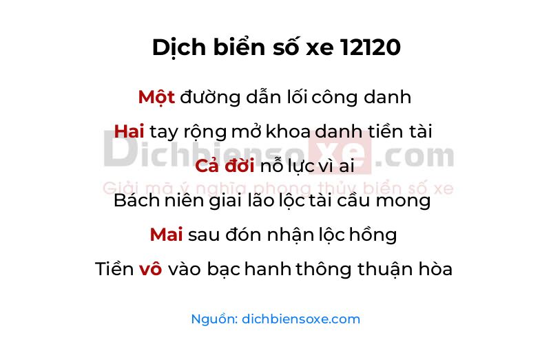 Dịch thơ biển số 12120