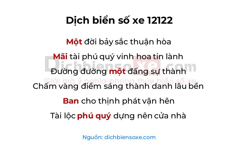 Dịch thơ biển số 12122