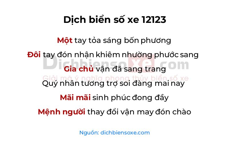 Dịch thơ biển số 12123