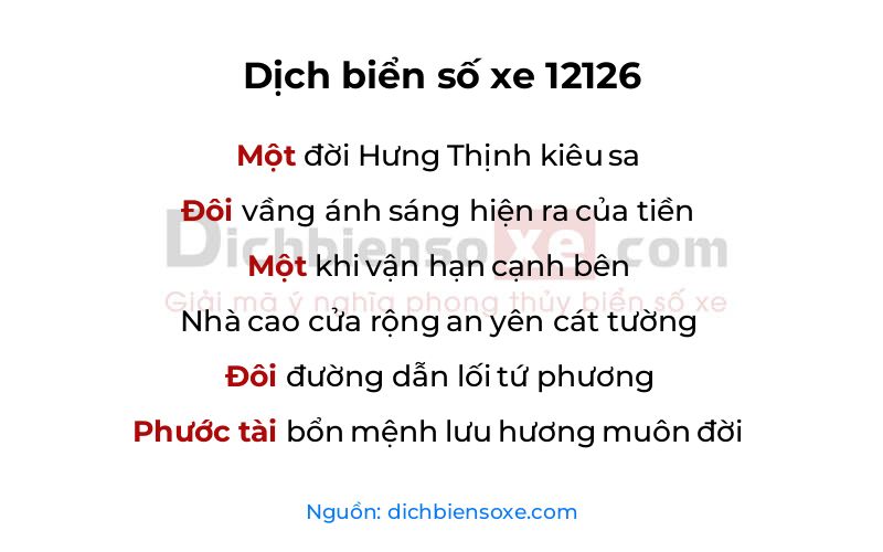 Dịch thơ biển số 12126