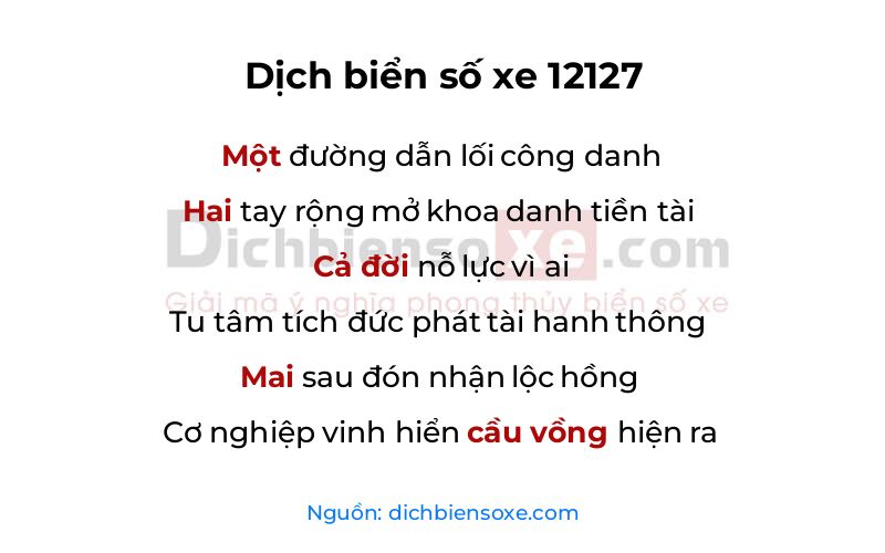 Dịch thơ biển số 12127