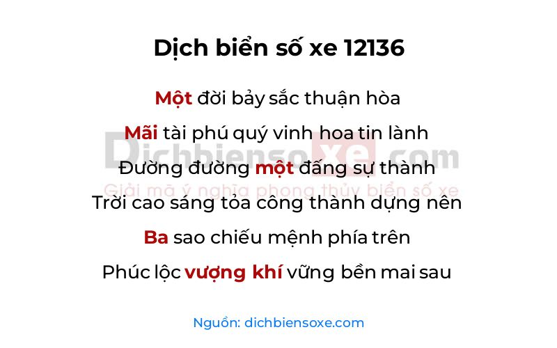 Dịch thơ biển số 12136