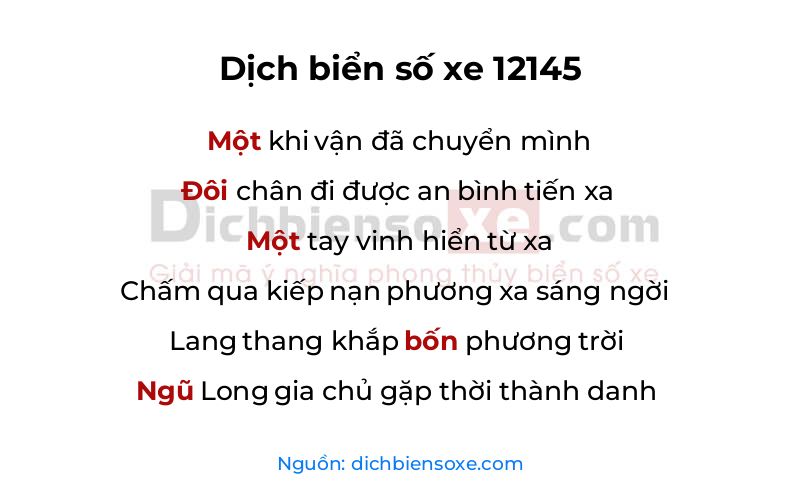 Dịch thơ biển số 12145