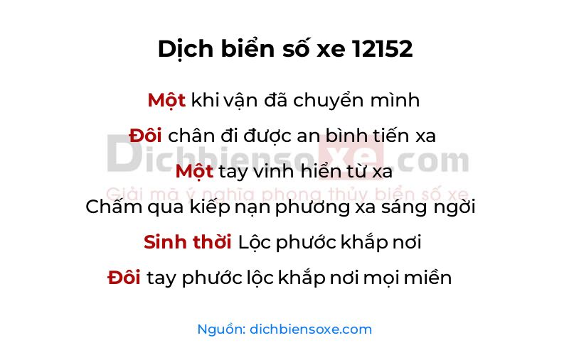 Dịch thơ biển số 12152