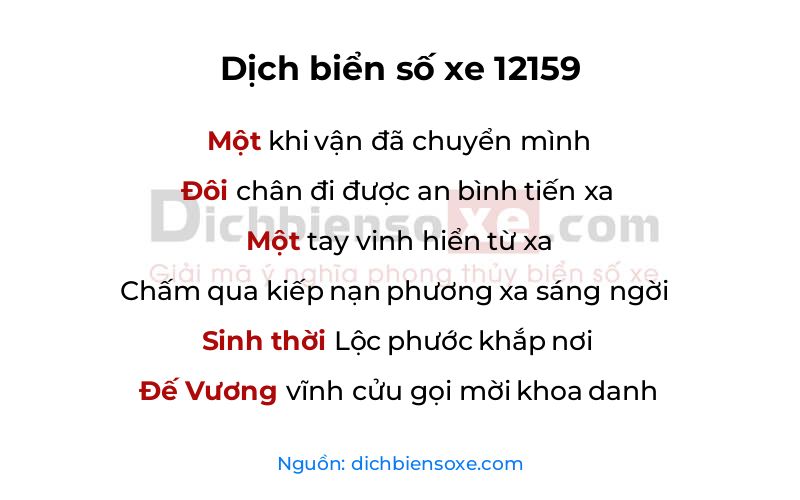 Dịch thơ biển số 12159