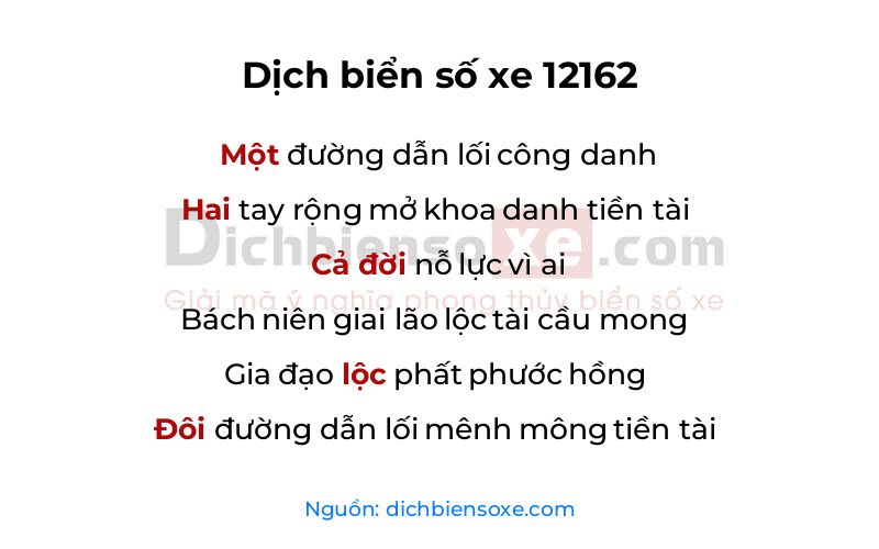 Dịch thơ biển số 12162