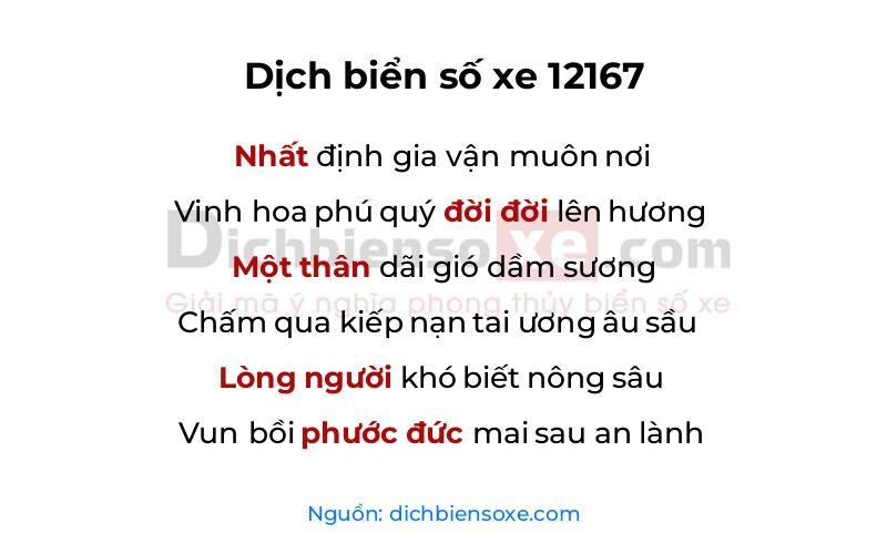 Dịch thơ biển số 12167