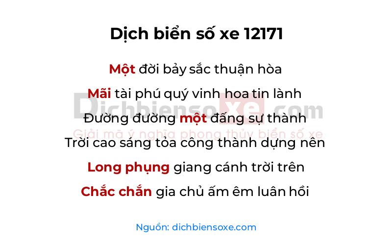 Dịch thơ biển số 12171