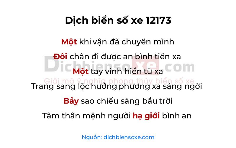 Dịch thơ biển số 12173