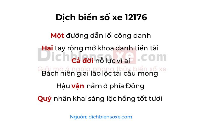 Dịch thơ biển số 12176