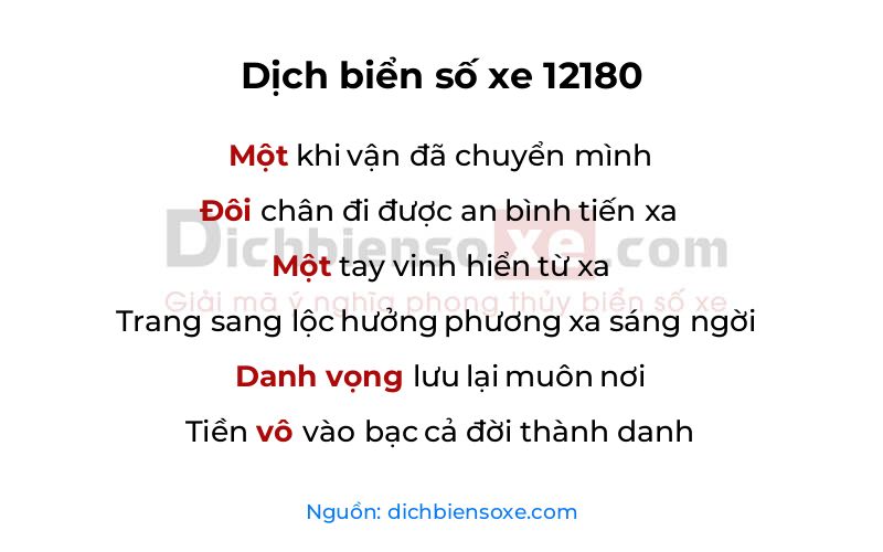 Dịch thơ biển số 12180