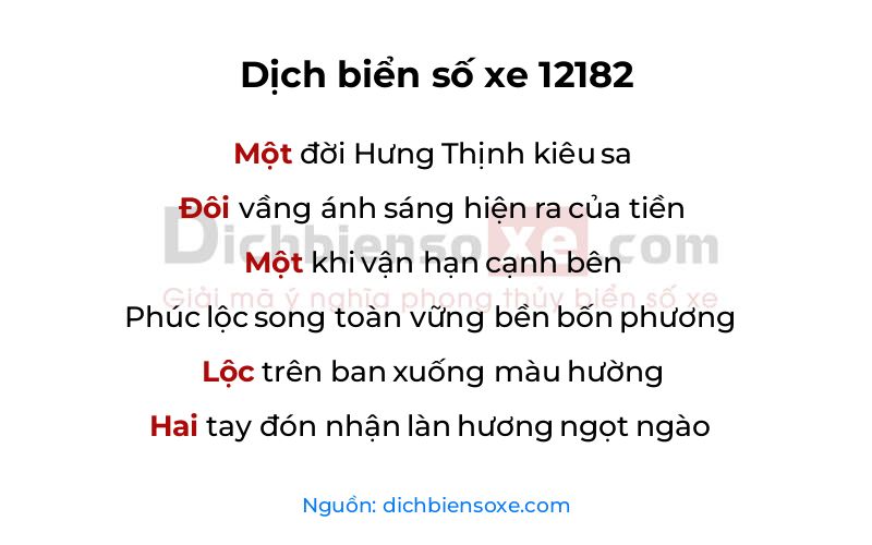 Dịch thơ biển số 12182