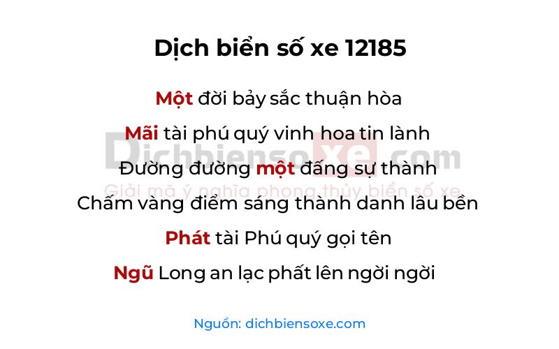 Dịch thơ biển số 12185