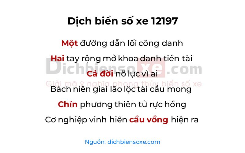 Dịch thơ biển số 12197