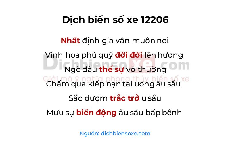 Dịch thơ biển số 12206