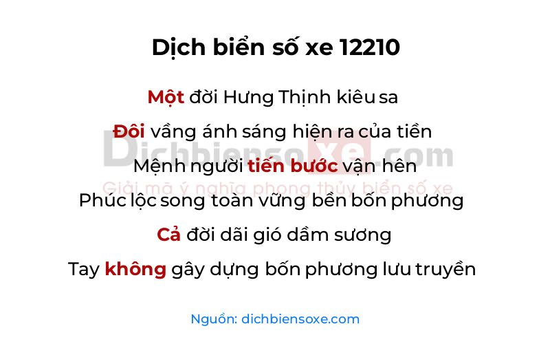 Dịch thơ biển số 12210