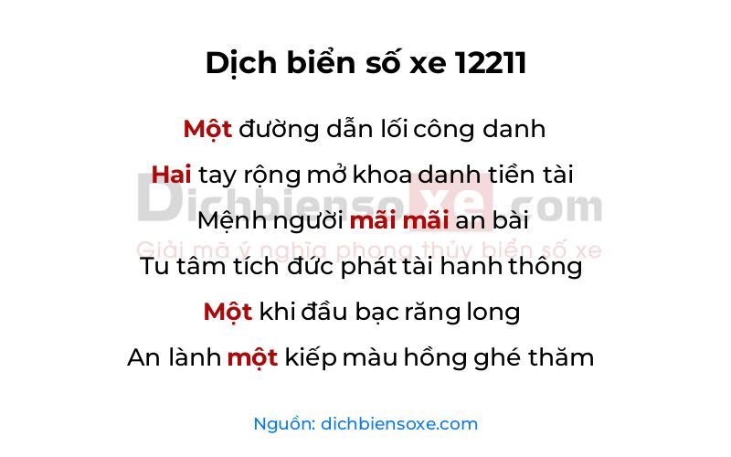Dịch thơ biển số 12211