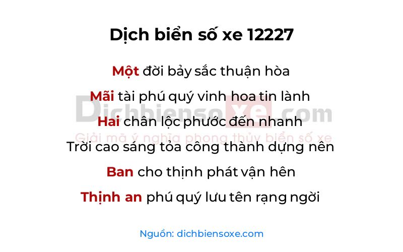 Dịch thơ biển số 12227
