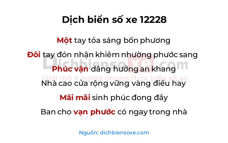 Dịch thơ biển số 12228