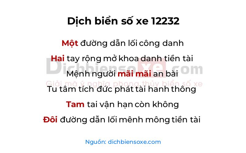 Dịch thơ biển số 12232