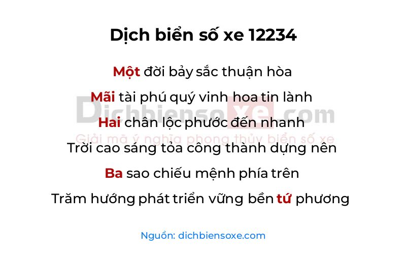 Dịch thơ biển số 12234