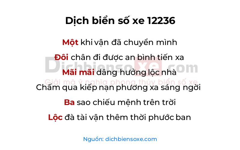 Dịch thơ biển số 12236