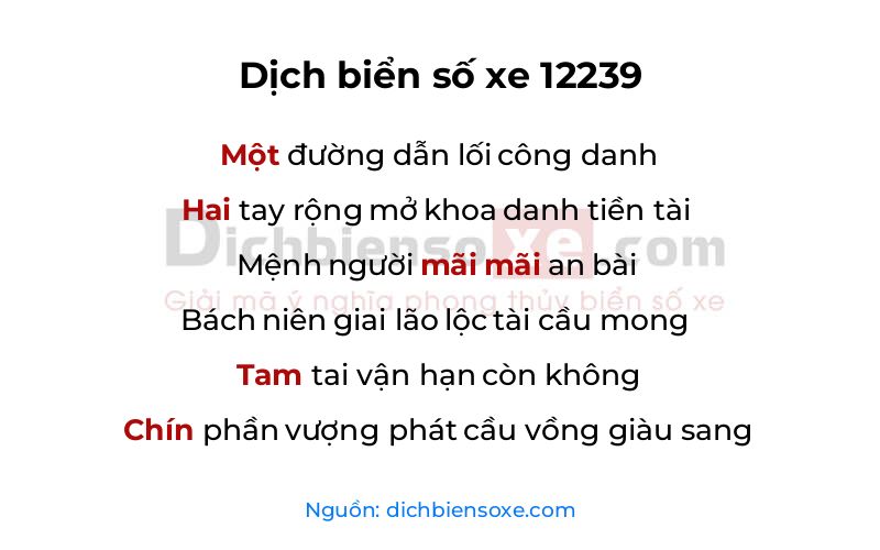 Dịch thơ biển số 12239