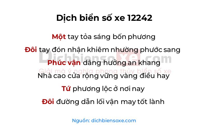 Dịch thơ biển số 12242