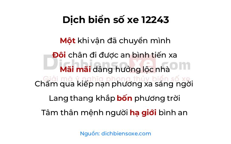 Dịch thơ biển số 12243
