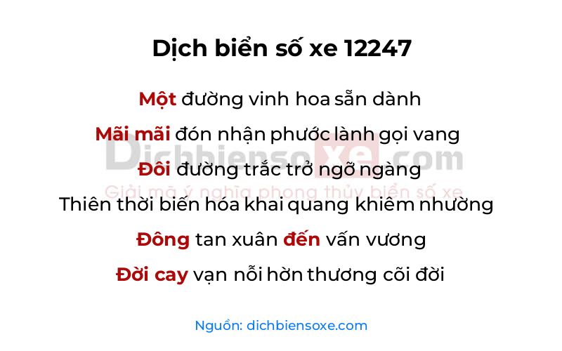 Dịch thơ biển số 12247