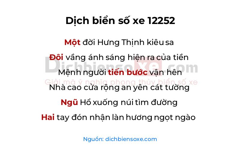 Dịch thơ biển số 12252