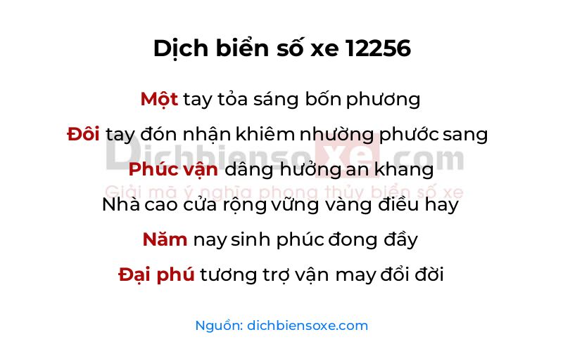 Dịch thơ biển số 12256