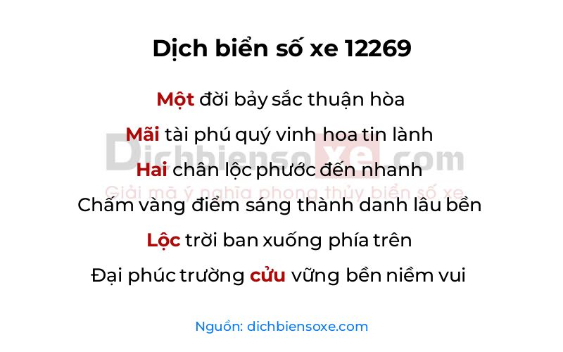 Dịch thơ biển số 12269