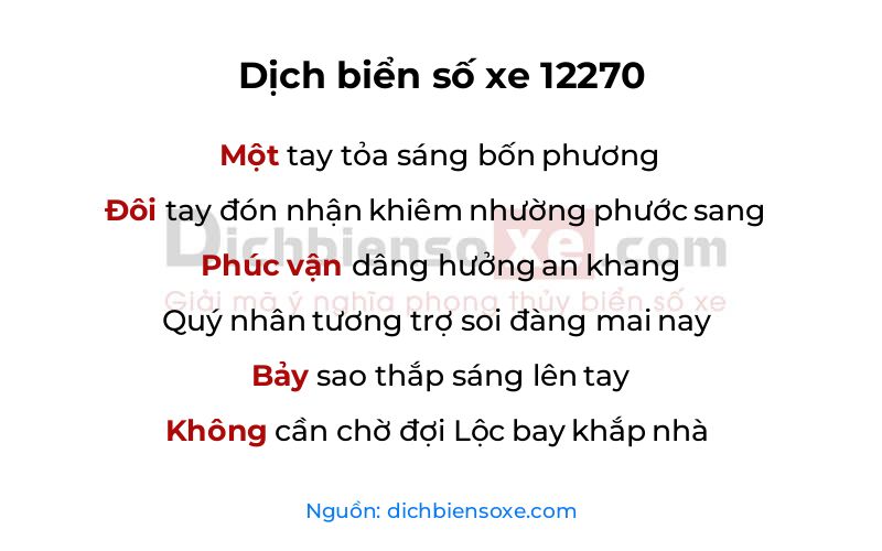 Dịch thơ biển số 12270