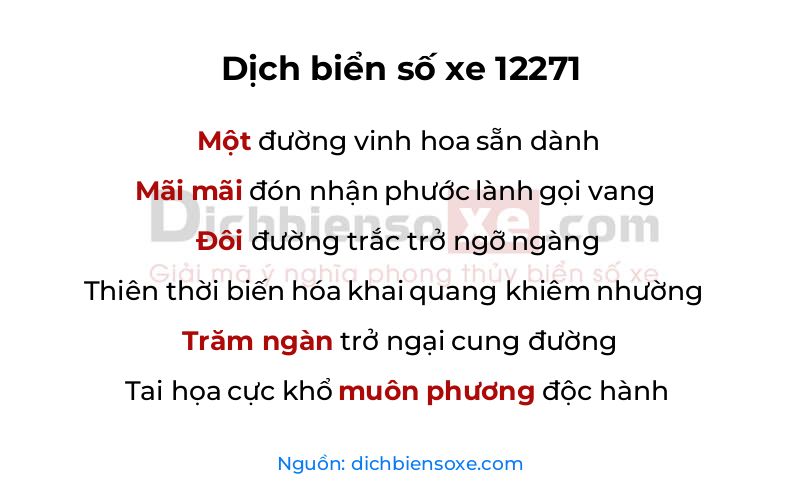 Dịch thơ biển số 12271