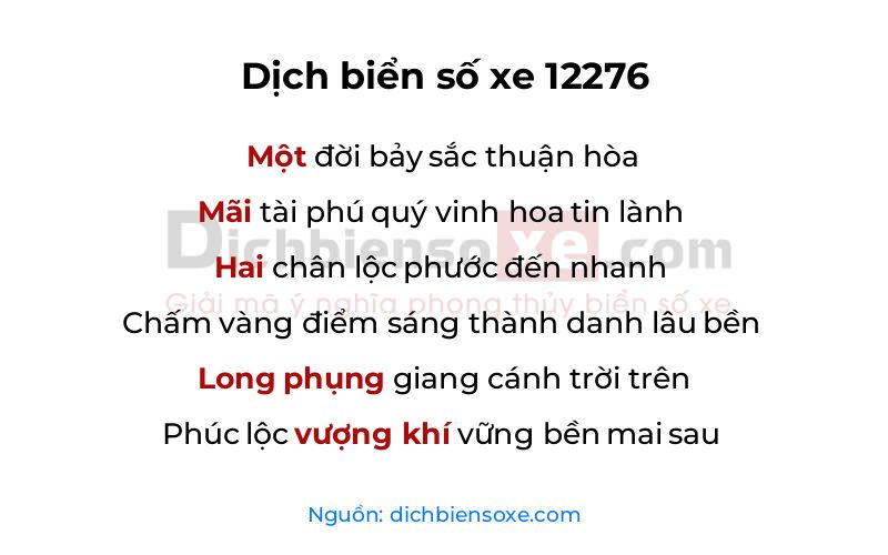 Dịch thơ biển số 12276