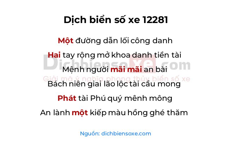 Dịch thơ biển số 12281