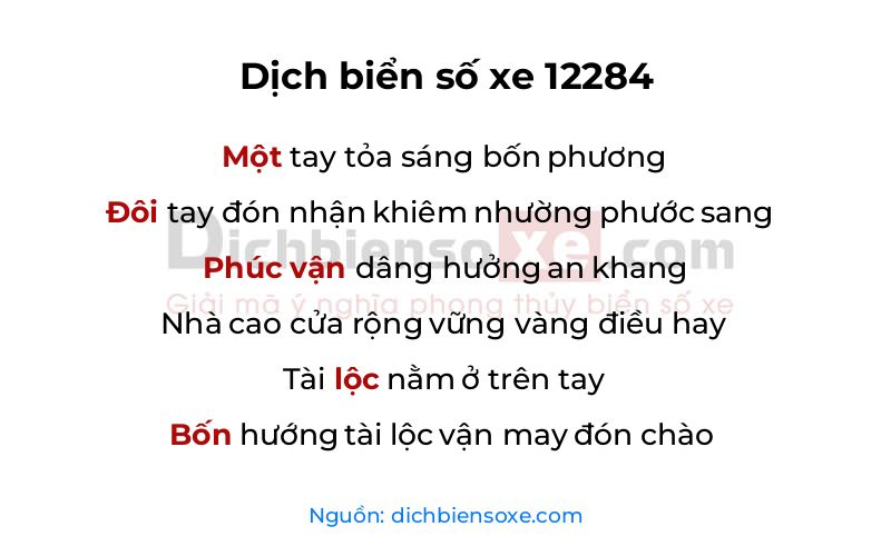 Dịch thơ biển số 12284