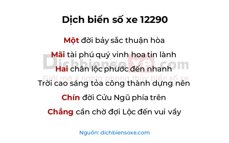 Dịch thơ biển số 12290