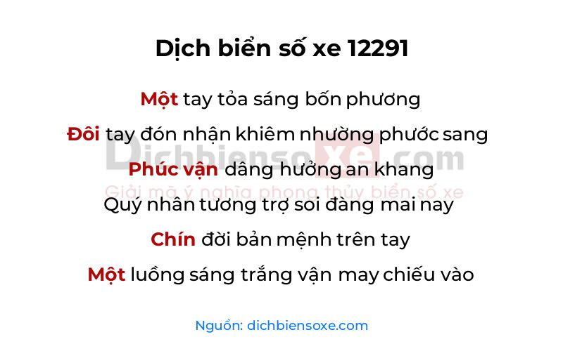 Dịch thơ biển số 12291