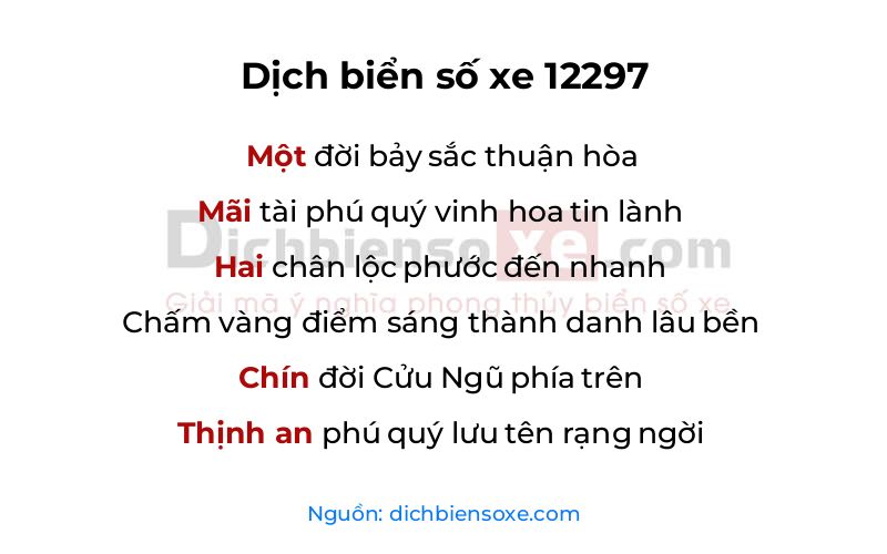Dịch thơ biển số 12297