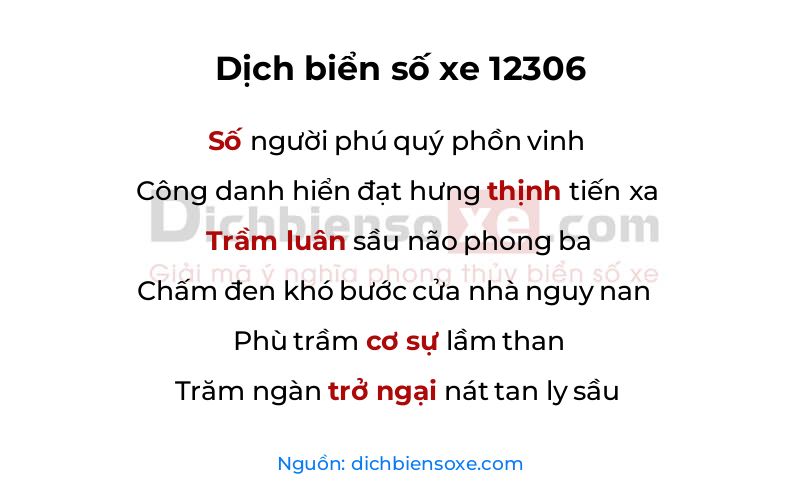 Dịch thơ biển số 12306