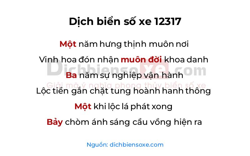 Dịch thơ biển số 12317