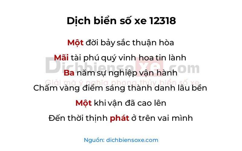Dịch thơ biển số 12318